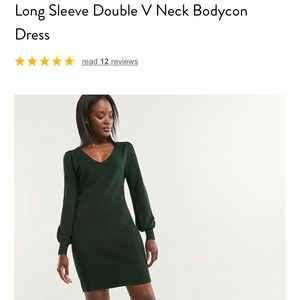 Long sleeve green sweater dress